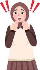 Astonished Girl Smiling with Joy and Shock