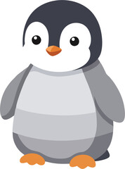 Cartoon Baby Penguin Vector Illustration with Ice Cream – Fun and Unique Animal Art