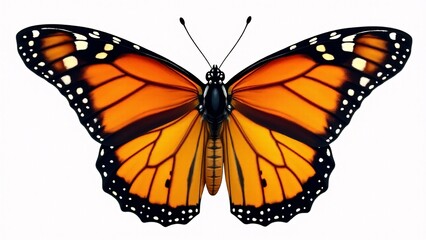 Fototapeta premium Monarch Butterfly With Open Wings Isolated