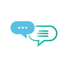 Stylized bubble chat logo vector and symbol