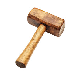Wooden mallet tool with handle carpentry equipment isolated on transparent background