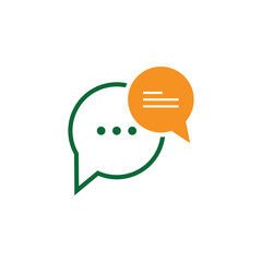 Stylized bubble chat logo vector and symbol