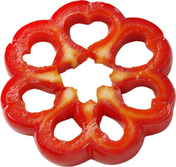 Sliced Red Bell Pepper Floral Design