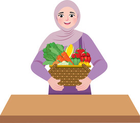 Muslim Girl Preparing Soup in the Kitchen