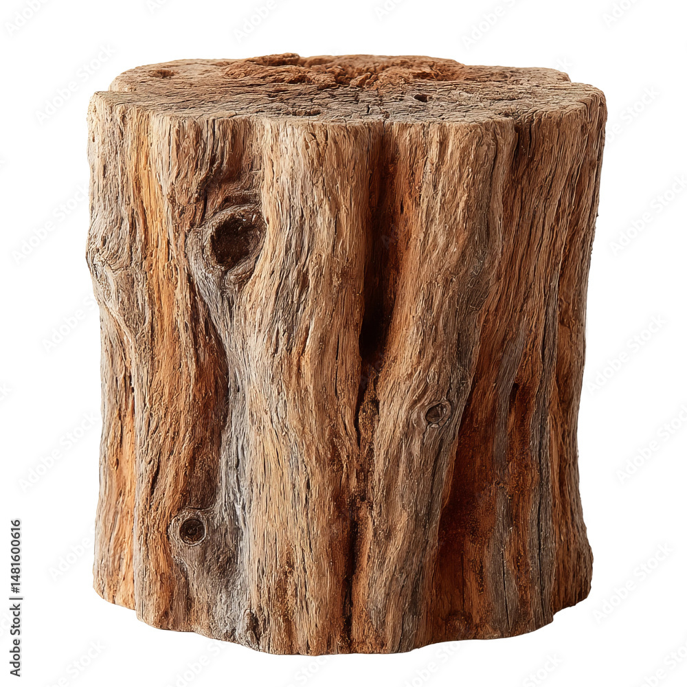 Aufkleber detailed view of a weathered tree stump with interesting textures and patterns. the stump is cut and