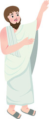 Obraz premium Hajj Pilgrimage Illustration with Male Character