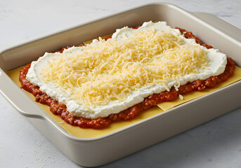 Lasagna layers baking dish