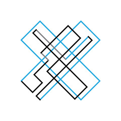 custom abstract Letter X logo design vector concept illustration