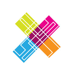 custom abstract Letter X logo design vector concept illustration