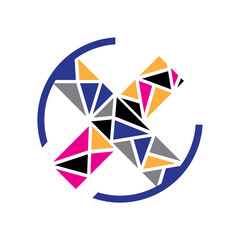 custom abstract Letter X logo design vector concept illustration