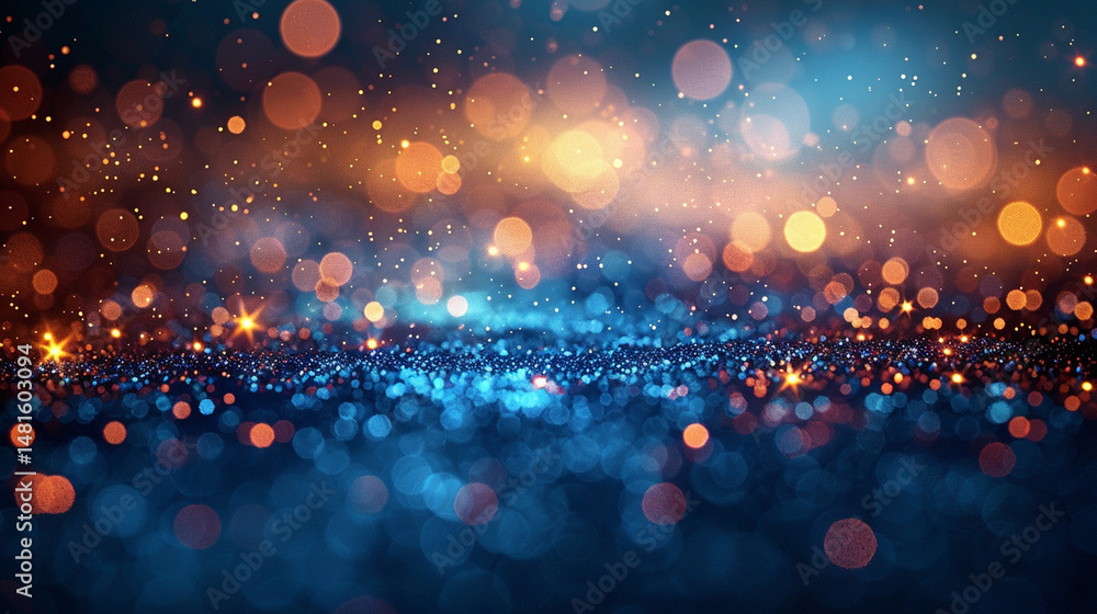 Poster abstract bokeh background with vibrant color gradients and sparkling glitter.