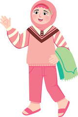 Muslim Kid Going to Tarawih Prayer During Ramadan