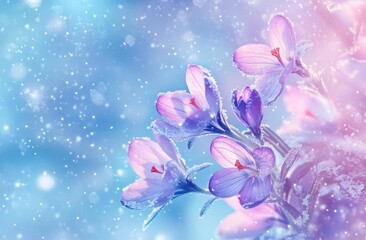 Winter blooms, soft pastel colors