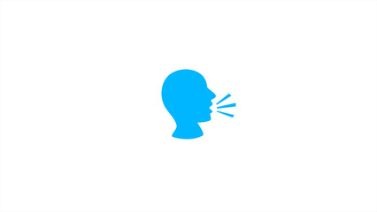 Voice control icon. Speak or talk recognition icon, sound commander or speech dictator head icon.