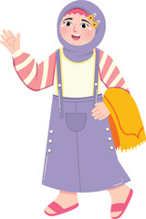 Islamic Child in Traditional Clothes for Tarawih