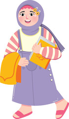 Cute Kid Heading to Mosque During Ramadan