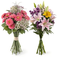 Fototapeta premium Pink flower in pot. 3d rendering on white backgrounds