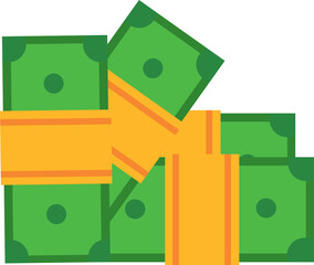 Stack of Paper Money Bundle Illustration for Finance and Wealth Concept