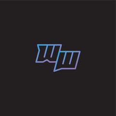 amazing esport style WW monogram logo design letter dinamyc line gaming concept
