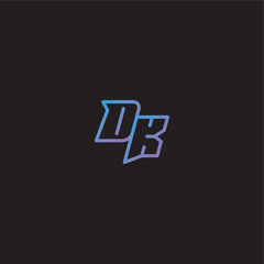 dinamyc line gaming concept DK amazing esport style monogram logo design letter