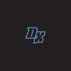 dinamyc line gaming concept DX amazing esport style monogram logo design letter