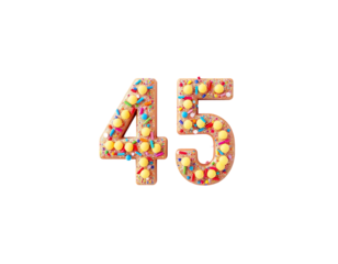 Delicious Cookie Number 45 with Sprinkles for Birthday