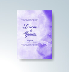 Wedding invitation with abstract watercolor background