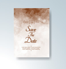 Wedding invitation with abstract watercolor background
