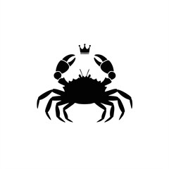 Stylized Vector of King Crab with Snowflakes – Cold Season Clipart Design