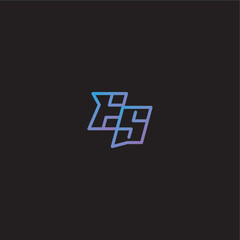 dinamyc line gaming concept ES amazing esport style monogram logo design letter