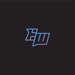 dinamyc line gaming concept EW amazing esport style monogram logo design letter