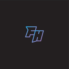 dinamyc line gaming concept FH amazing esport style monogram logo design letter