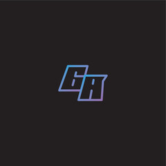 dinamyc line gaming concept GA amazing esport style monogram logo design letter