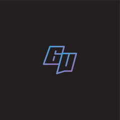 Fototapeta premium dinamyc line gaming concept monogram logo design letter amazing esport style GU
