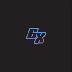 dinamyc line gaming concept monogram logo design letter amazing esport style GX