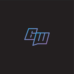 dinamyc line gaming concept monogram logo design letter amazing esport style GW