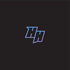 dinamyc line gaming concept monogram logo design letter amazing esport style HH