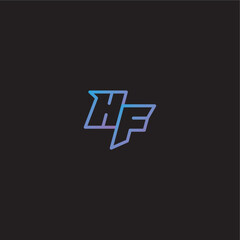 Obraz premium dinamyc line gaming concept monogram logo design letter amazing esport style HF