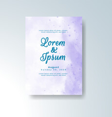 Wedding invitation with abstract watercolor background