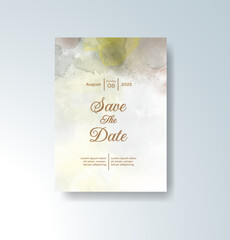 Wedding invitation with abstract watercolor background
