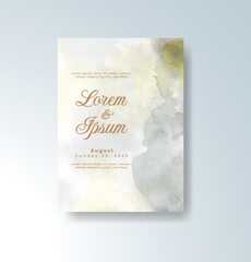 Wedding invitation with abstract watercolor background