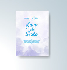 Wedding invitation with abstract watercolor background