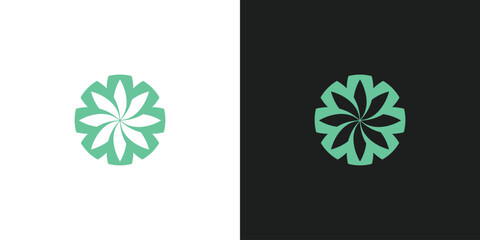 Letter O with Abstract Flowers, Leaf Logo Design © Dimas