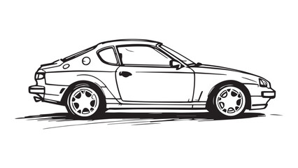 Obraz premium Car line art illustration 