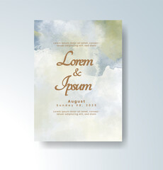 Wedding invitation with abstract watercolor background