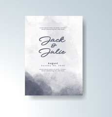 Wedding invitation with abstract watercolor background
