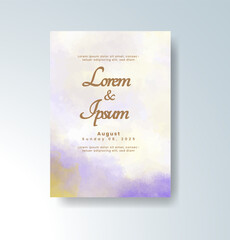 Wedding invitation with abstract watercolor background