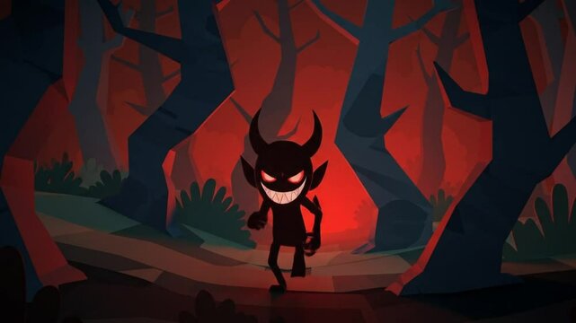 Devilish Figure in a Spooky Forest