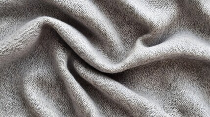 Fototapeta premium Close-up view of textured gray fabric folds.