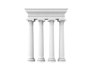 Classical Ionic Columns on Transparent Background